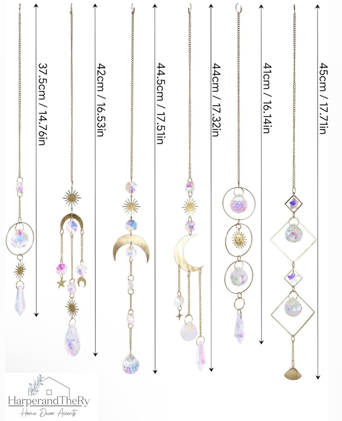 Crystal Rainbow Suncatcher With Moon Shaped Amethyst Stones, Crystal Sun Catchers Window Prism Crystals Catcher Wind Chimes For Window