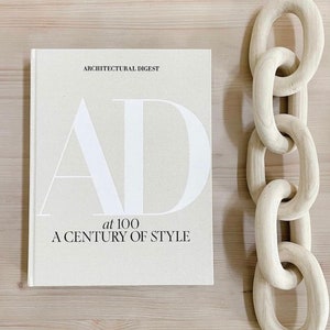 Five Link Decorative Wood Chain, Coffee Table Decor, Shelf Decor, Wood Chain Link Decor, Handmade with Natural Finish,
