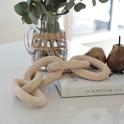 Decorative Wood Link Wood Decor Wood Chain Link Shelf Etsy