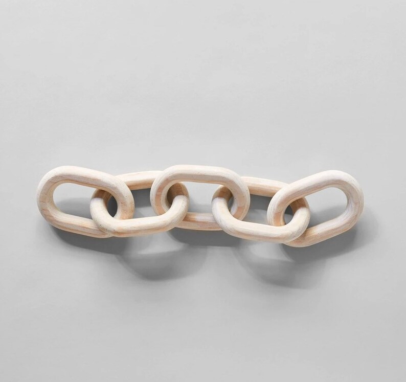 Wood Chain Link Decor Hand Carved Decor for Home Boho Etsy