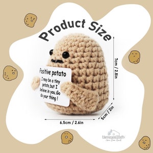 Positive Potato Gift with Stand, Cute Handmade Crochet Positive Potato, Send a Hug, Thinking of You, Cheer Up Gift, Graduation Gift image 10