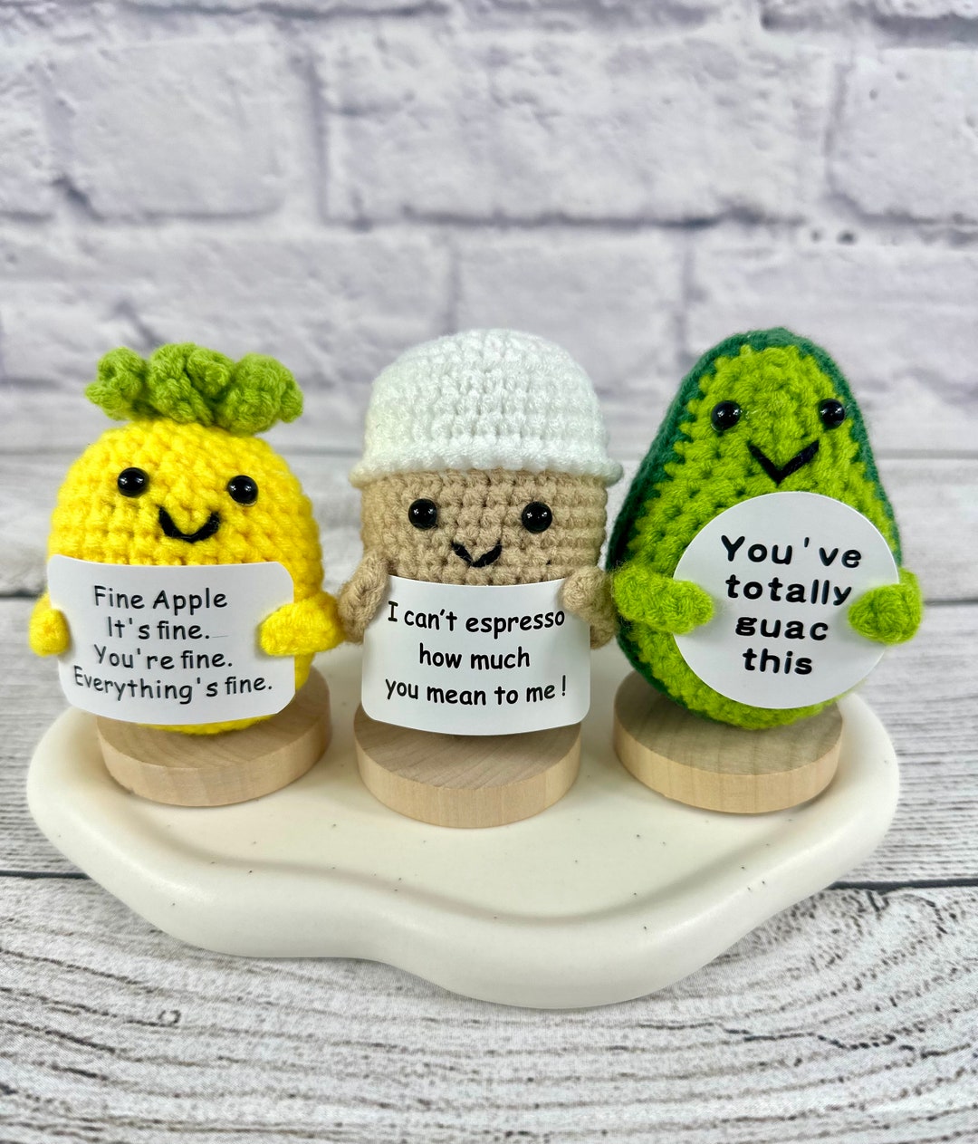 Crochet Avocado Support Gift, Avocado and Guac Lover, Desk Buddy ...