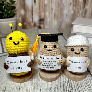 Emotional Support Pickle Support Gift, Funny Positive Thinking of You Gift, Handmade Positive Potato, Valentines Day Gifts for Friends