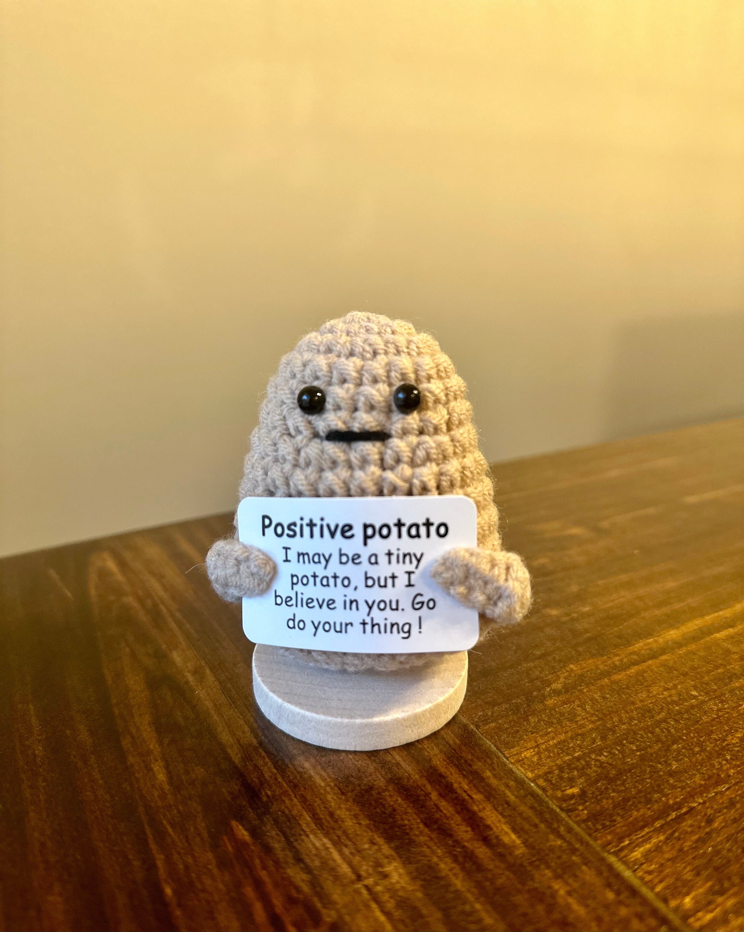 Funny Positive Potato Gift With Stand, Cute Crochet Positive Potato, Send a  Hug, Thinking of You, Cheer up Gifts 