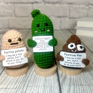 Emotional Support Gifts, Gifts for Coworkers, Friends, Funny Crochet Gifts, Positive Potato, Emotional Support Pickle, Gifts for Best Friend