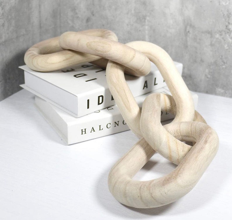 Decorative Wood Chain Link Decor Hand Carved Decor for Home Etsy