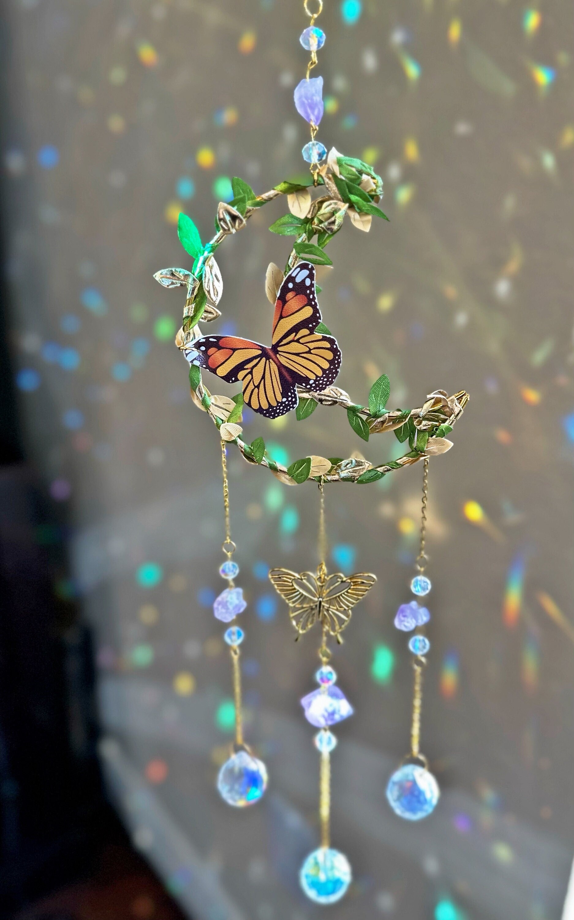 Butterflies Crystal Suncatcher Hanging Crystals for Decoration Sun Catchers