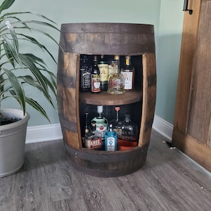 Bourbon Barrel Liquor Cabinet