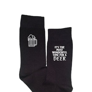 It's the Most Wonderful Time for a Beer Beer Socks Funny Socks Beer ...