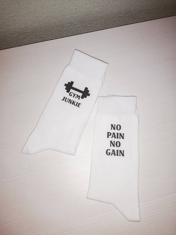 Gym Junkie Socks No Pain No Gain Socks Novelty Gym Socks - Etsy Australia Gym Junkie Socks No Pain No Gain Socks Novelty Gym Socks - Etsy Australia