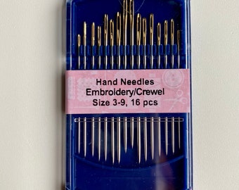 Hand Needles Embroidery/Crewel Size 3-9, 16 pcs Hemline