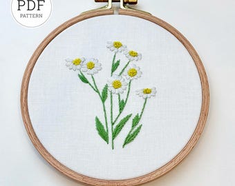 Daisy Embroidery Pattern, Wildflower Collection (PDF Download)