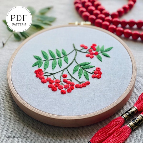 Embroidery Pattern PDF, Rowan Twig, Instant Download Embroidery Pattern