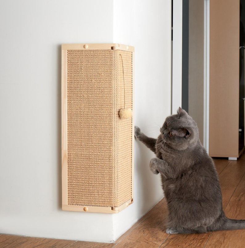 4 IN 1 Wall Mounted Corner Cat Scratching Post Natural Sisal Etsy