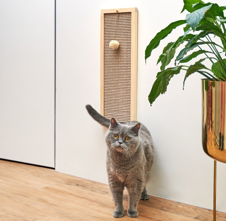 Wall Mounted Cat Scratching Post Natural Sisal cat Scratcher Etsy