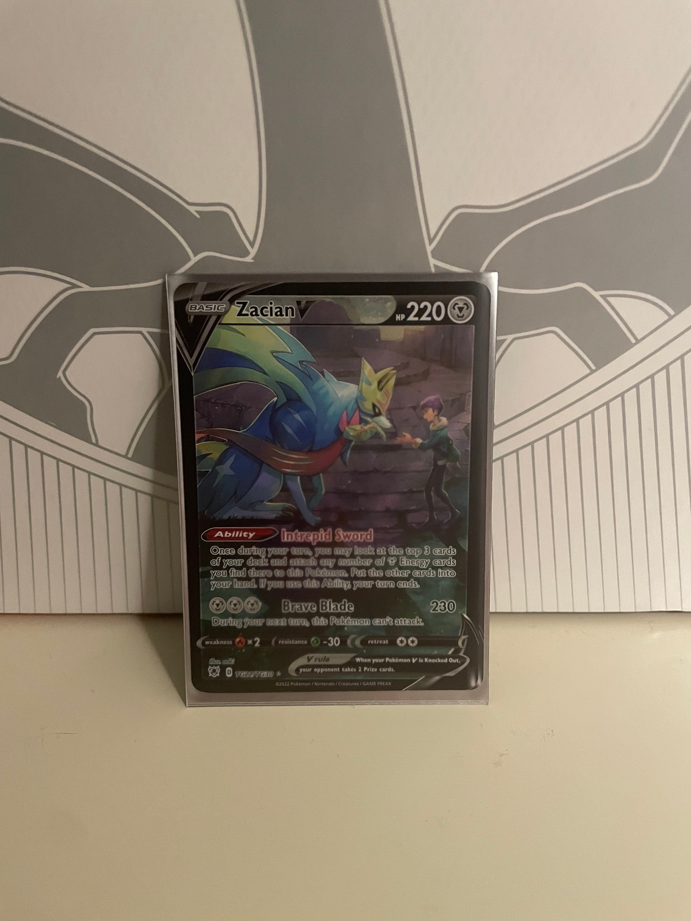 Zacian V Plastic Black UV Printed Pokemon Card