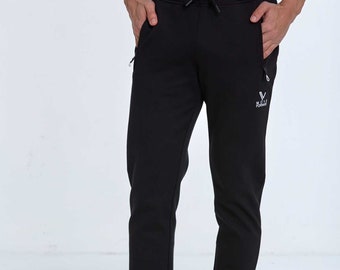 Matheus Men's Sweatpants, Athletic Jogger, Tapered Pants with Secure Zipper Pockets, Motivational Gym Wear