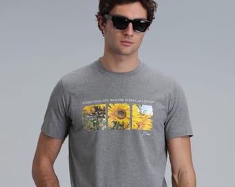 June Modern Graphic T-Shirt, Floral Print Tee, Flower Design Aesthetic Tshirt, Simple Summer T-Shirt, Short Sleeve Slim Fit Cotton T-Shirt