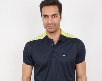 Bandon Polo Men's T-Shirt, Minimalist Short Sleeve Polo Tee Shirt, Flexible Polyester Stylish Shirt, Casual Sport Wear Collar T-Shirt