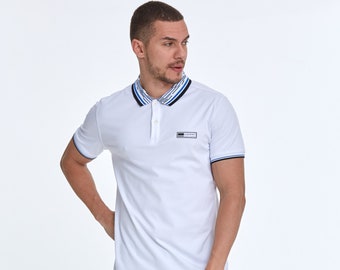 Minimalistisches Polo, Poloshirts aus Baumwolle, Poloshirt mit Kragen, Pologeschenke für ihn