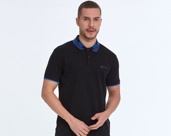 James Polo Men's T-Shirt, Stylish Patterned Collar Polo Neck Men's T-Shirt - Fashionable and Comfortable