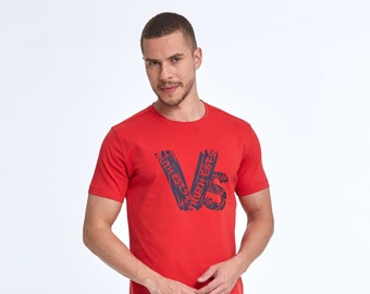Gusta Printed Men's T-Shirt, Funny Text Letter Graphic T Shirt for Men
