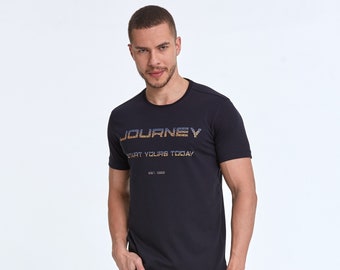 Summer Journey Graphic T-Shirt for Men, Cool Motivation Tee Gift for Him, Outdoors Adventure Travel Tshirt, Start Your Today Confident Tee