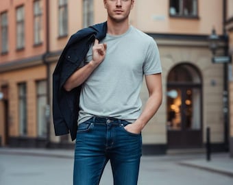 Hector Regular Cut Jeans Blue, Timeless Style Men's Casual Pants, Dark Wash Everyday Trousers