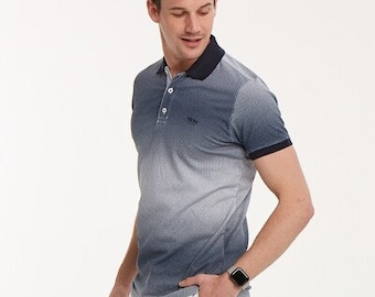 Polo da giorno, maglietta slim fit blu scuro da uomo, polo bianca, polo a maniche corte da uomo, abbigliamento casual da esterno da uomo