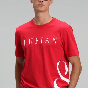 Finn Modern Graphic T-Shirt, 100% Cotton Knitted Men's T-Shirt Summer Men's T-Shirt, Cotton Men's T-Shirt, Single Jersey Fabric T-Shirt Red