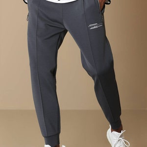 Men's Tracksuit for Sport, Autumn Winter Sportswear, Casual Sweatpant, Durable and Comfortable Streetwear, Daily and Home Sweatpant Anthracite