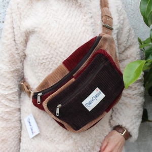 Bauchtasche aus Cordstoff: 70er Jahre Hippie Style. 'Riese'