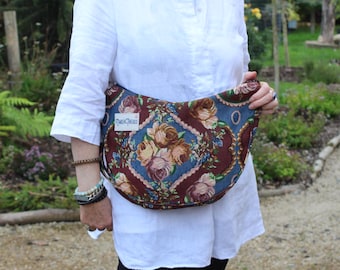 Floral Tapestry Hobo Bag: Hippie Crossbody Slouch Purse