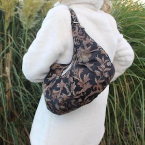Florale Gobelin Hobo Bag: Große Slouchy Crossbody Geldbörse