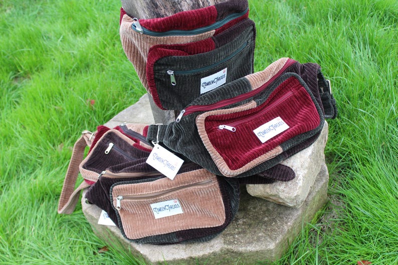Giant Size Fanny Pack,patchwork Corduroy Multi-colour Bum Bag,hippie ...