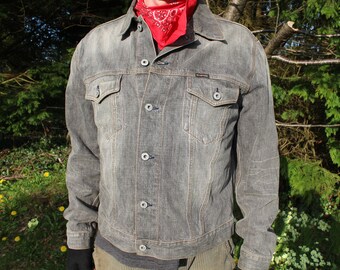 Grey Denim Jacket - Etsy