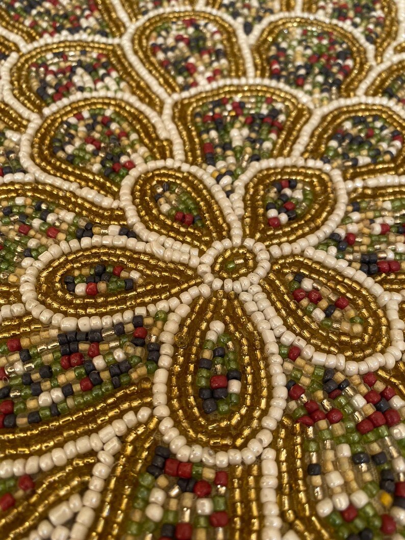 Multicoloured Glass Beaded Placemat Etsy