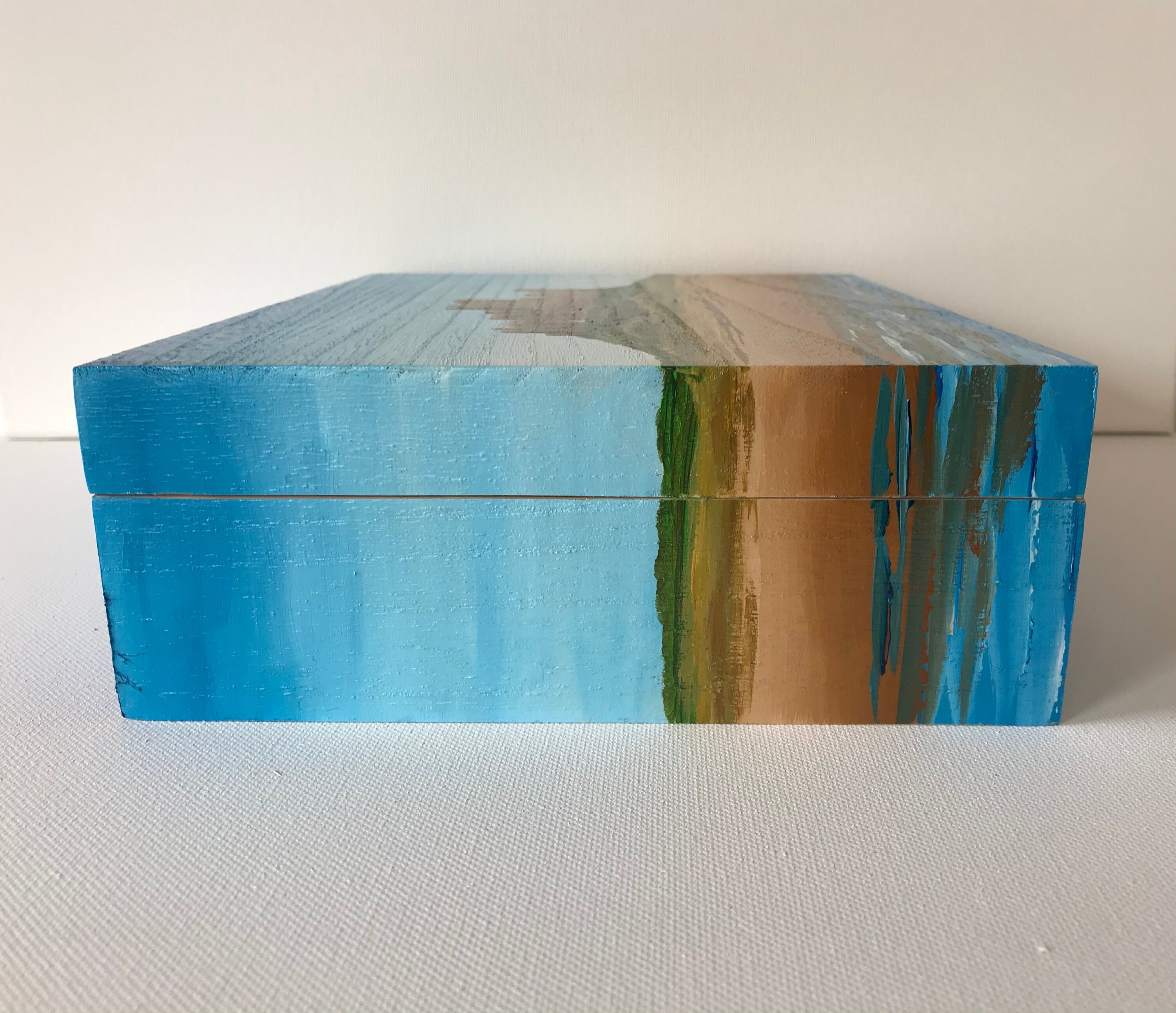 Hand Painted Keepsake Box with six compartments. Original Etsy