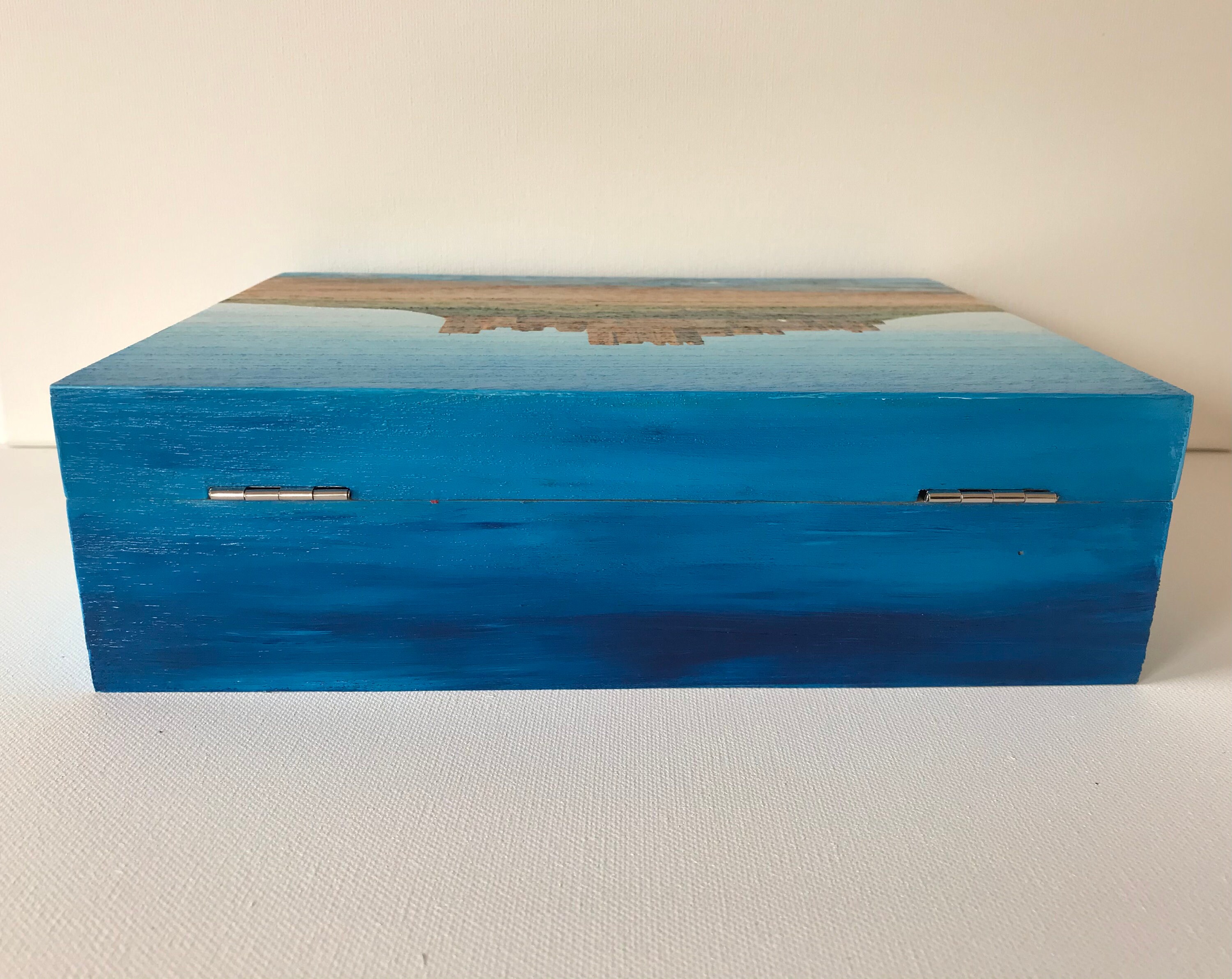 Hand Painted Keepsake Box with six compartments. Original Etsy