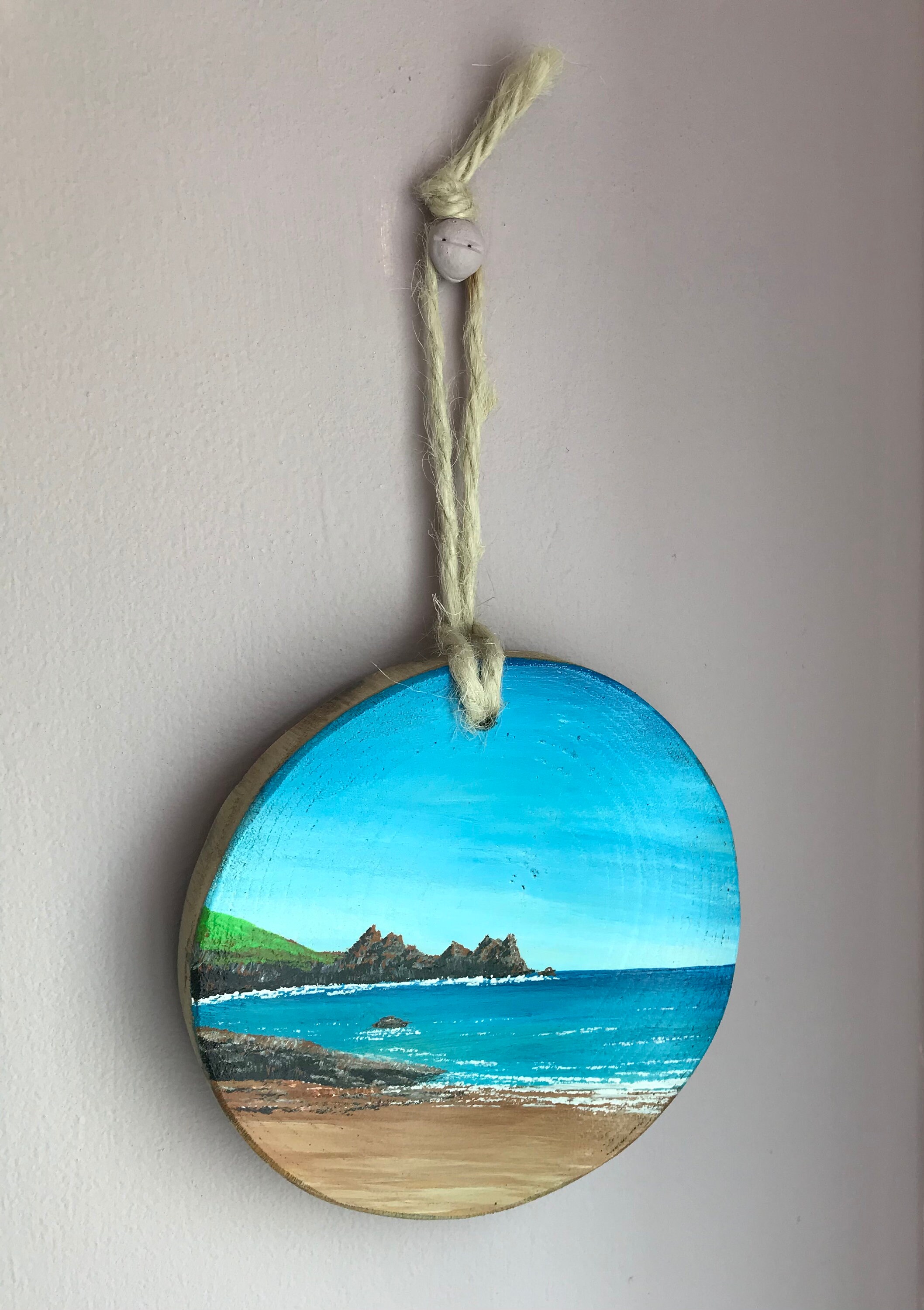 Hand Painted wooden log slice Original artwork by Pete Etsy