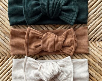 Baby Waffle Headband, Baby Gift, Baby Girl Headband, Newborn Gift, Baby Shower Gift, Neutral Baby Gift, Cream Headband, Headband for Girls