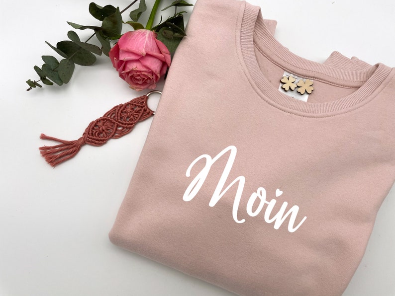 Lässiger Pullover für Frauen Moin in den Farben Soft-Rosé & Mint-Grün Bild 2