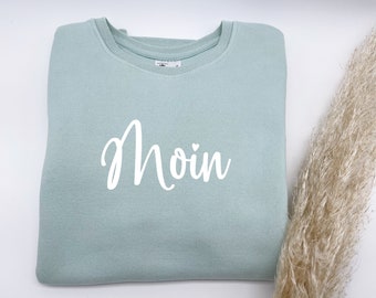 Lässiger Pullover für Frauen "Moin" in den Farben Soft-Rosé & Mint-Grün