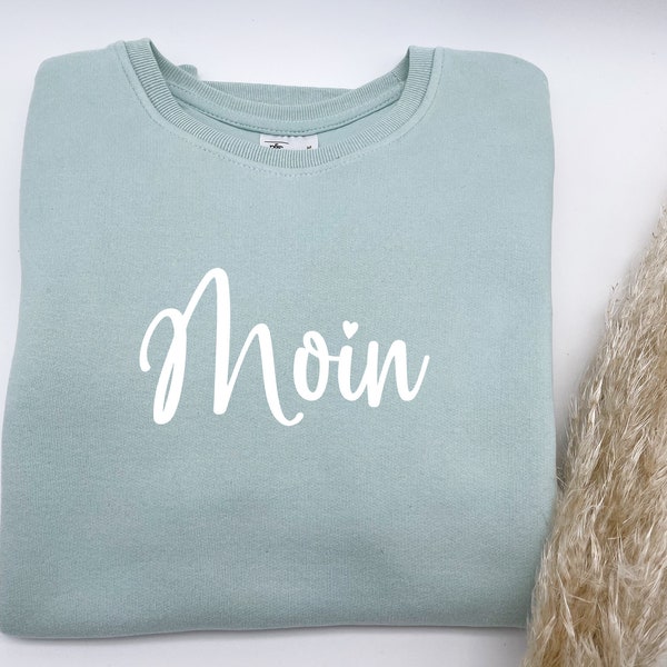 Lässiger Pullover für Frauen "Moin" in den Farben Soft-Rosé & Mint-Grün