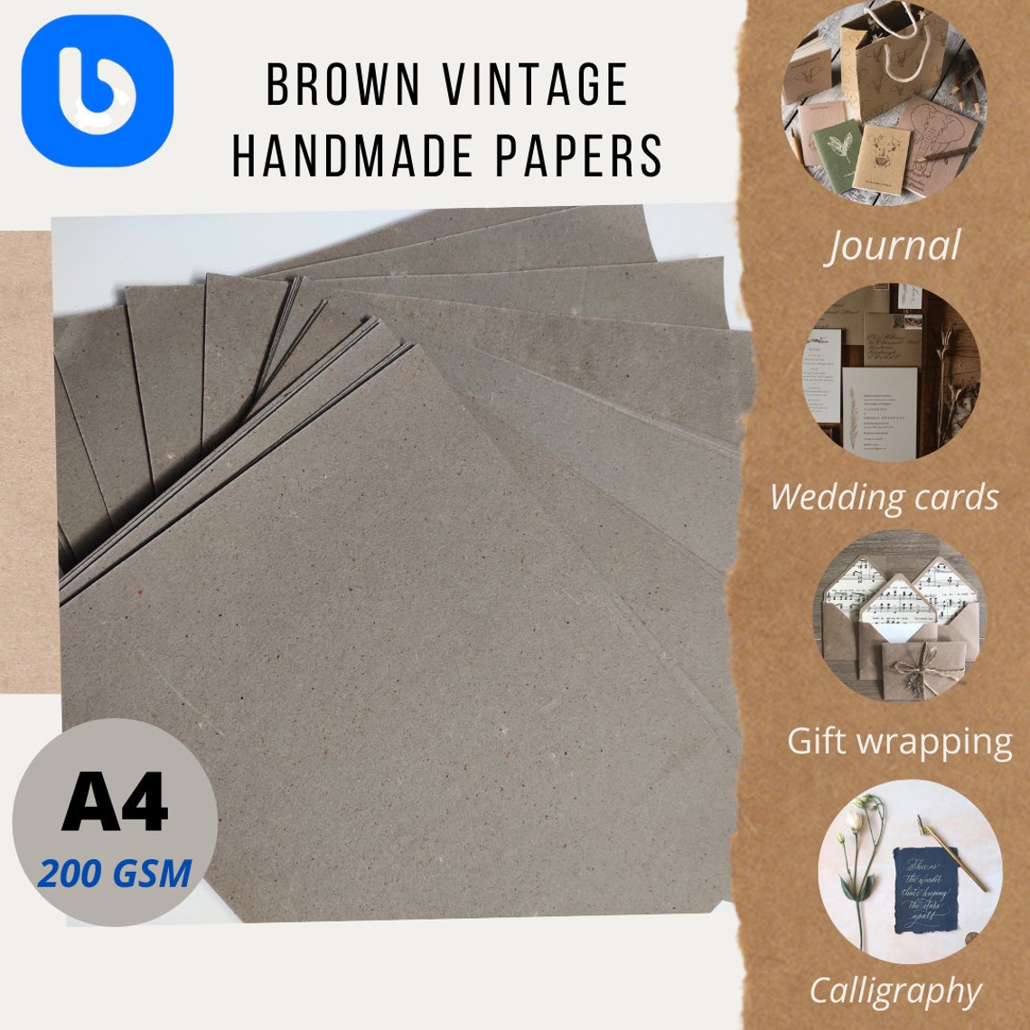 Set of 15 Vintage Brown Papers Etsy