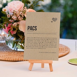 Carte PACS - Cadeau de PACS - Carte de félicitations PACS - Félicitations union - Personnalisable - Voeux de bonheur - Annonce pacs image 5