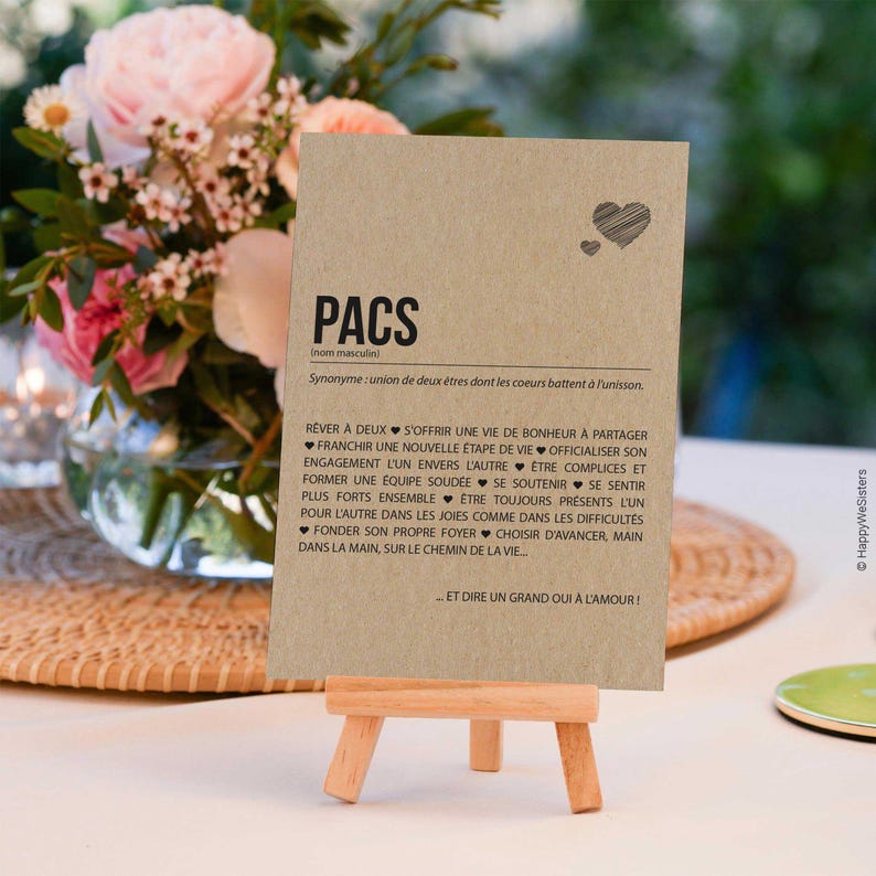 Carte PACS - Cadeau de PACS - Carte de félicitations PACS - Félicitations union - Personnalisable - Voeux de bonheur - Annonce pacs image 5