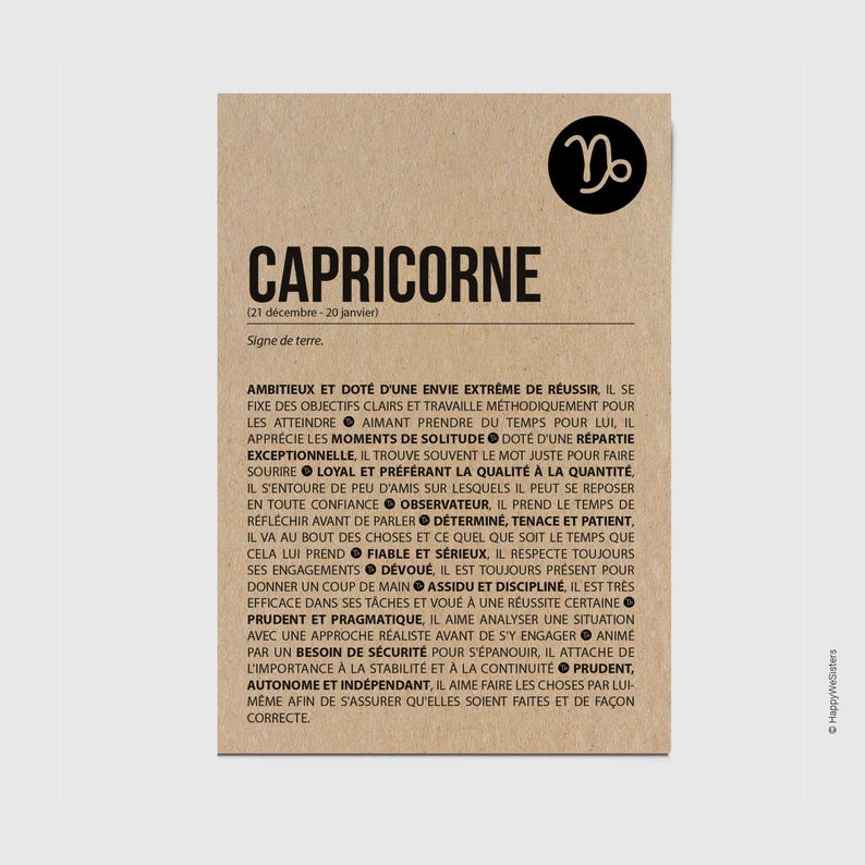 Carte d'anniversaire signe du zodiaque - Joyeux anniversaire - Carte personnalisable - Carte originale anniversaire -Astrologie- Capricorne image 1