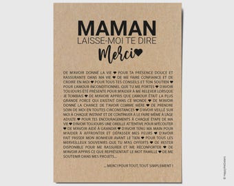Thank you mom card - Mother's Day card - Mom's birthday card - Mom gift idea - Customizable card