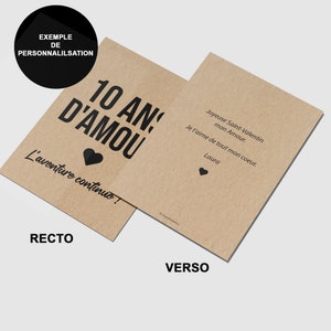 Carte anniversaire de mariage - anniversaire de rencontre - Saint-Valentin - Idée cadeau anniversaire de noce - Carte couple personnalisée immagine 4